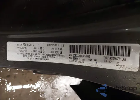 2015 Chrysler 200 Limited from USA, damaged, VIN 1C3CCCAB9FN746906